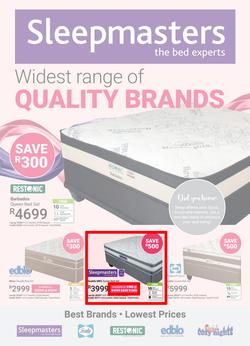 Sleepmasters : Widest Range Of Quality Brands (15 Apr - 12 May 2019), page 1