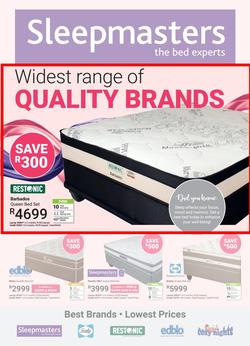 Sleepmasters : Widest Range Of Quality Brands (15 Apr - 12 May 2019), page 1