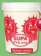 Supa PVA White, Cream Or Peach Paint P12748/53/54-20Ltr