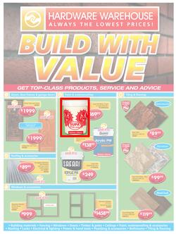 Hardware Warehouse KZN : Build With Value (25 Jul - 8 Aug 2016), page 1