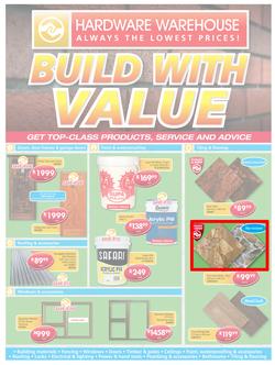 Hardware Warehouse KZN : Build With Value (25 Jul - 8 Aug 2016), page 1