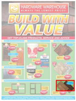 Hardware Warehouse KZN : Build With Value (25 Jul - 8 Aug 2016), page 1