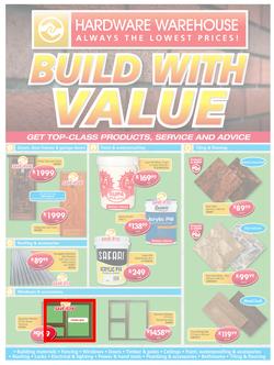 Hardware Warehouse KZN : Build With Value (25 Jul - 8 Aug 2016), page 1