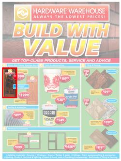 Hardware Warehouse KZN : Build With Value (25 Jul - 8 Aug 2016), page 1