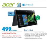 Acer Spin 3 2 In 1-On 3GB Data Price Plan Includes Huawei R218 LTE WiFi Modem