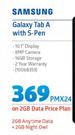 Samsung Galaxy Tab A With S Pen-On 2GB Data Price Plan