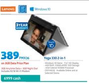 Lenovo Yoga 330 2 In 1-On 3GB Data Price Plan (Includes R218 WiFi Modem)
