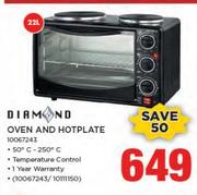 Diamond 22Ltr Oven & Hotplate