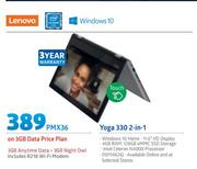 Lenovo Yoga 330 2 In 1-On 3GB Data Price Plan Includes R218 WiFi Modem