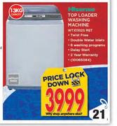 Hisense 13Kg Top Loader Washing Machine WTX1302S MET