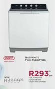Defy 18Kg White Twin Tub(DTT180)