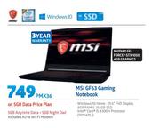MSI GF63 Gaming Notebook-On 5GB Data Price Plan Includes R218 WiFi Modem