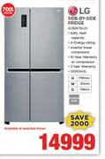 LG 700Ltr Side By Side Fridge GCB247SLUV