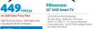 Hisense 55" UHD Smart TV-On A 3GB Data Price Plan