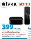 Apple TV 4K 64GB MP7P2SO/A-5GB Data Price Plan
