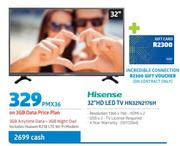 Hisense 32" HD LED TV HN32N2176H