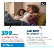 Samsung 43" UHD Smart TV-On 3GB Data Price Plan Includes Huawei R218 LTE WiFi Modem