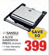 Sansui 4 Slice Sandwich Press SFSP400