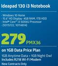 Lenovo Ideapad 130 i3 Notebook-On 1GB Data price Plan