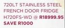 Hisense 720Ltr Stainless Steel French Door Fridge H720FS-WD