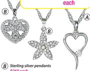 Sterling Silver Pendants-Each