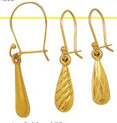 9ct Gold And Silver Medium Teardrop Earrings Bonded-Per Pair