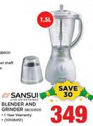 Sansui 1.5Ltr Blender And Grinder SBCG1500