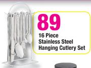 16 Piece Stainless Steel Hanging Cutlery Set