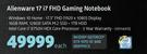 Alienware 17 i7 FHD Gaming Notebook-Each