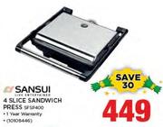Sansui 4 Slice Sandwich Press SFSP400