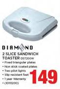 Diamond 2 Slice Sandwich Toaster DST200W