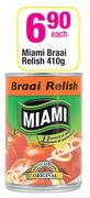 Miami Braai Relish-410gm Each