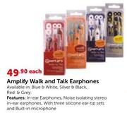 Amplify Walk And Talk Earphones-Each