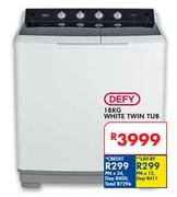 Defy 18Kg White Twin Tub
