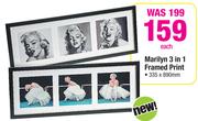 Marilyn 3-In 1 Framed Print(335x890mm)-Each