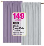 Always Home 2 Pack Crushed Voile Curtains-Per Pack