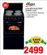 Univa 58Ltr 4 Plate Electric Stove U405B