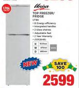 Univa 176Ltr Top Freezer/Fridge UT185