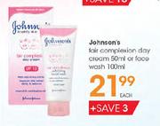 Johnson's Fair Complexion Day Cream-50ml Or Face Wash-100ml Each