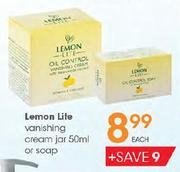 Lemon Lite Vanishing Cream Jar-50ml Or Soap-Each