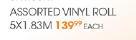 Assorted Vinyl Rolls-5x1 83m Each