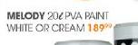 Melody 20ltr PVA Paint White Or Cream Each