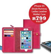 iPhone 5S JStyle Runway Ladies Leather Wallet Case-Each