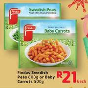 Findus Swedish Peas 600G Or Baby Carrots-500G Each