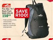 First Ascent Pac-Bac 16Ltr Back Pack