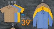 Class Act Boys Long Or Short-Sleeved Coloured Shirts