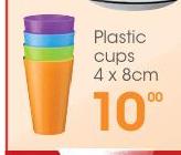 8cm Plastic Cups-4's Set