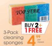 Top Star 3 Pack Cleaning Sponges-Per 3 Pack
