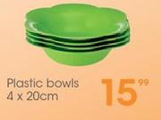 20cm Plastic Bowls-4's Set