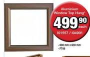 Aluminium Window Top Hung 600x600mm PT66